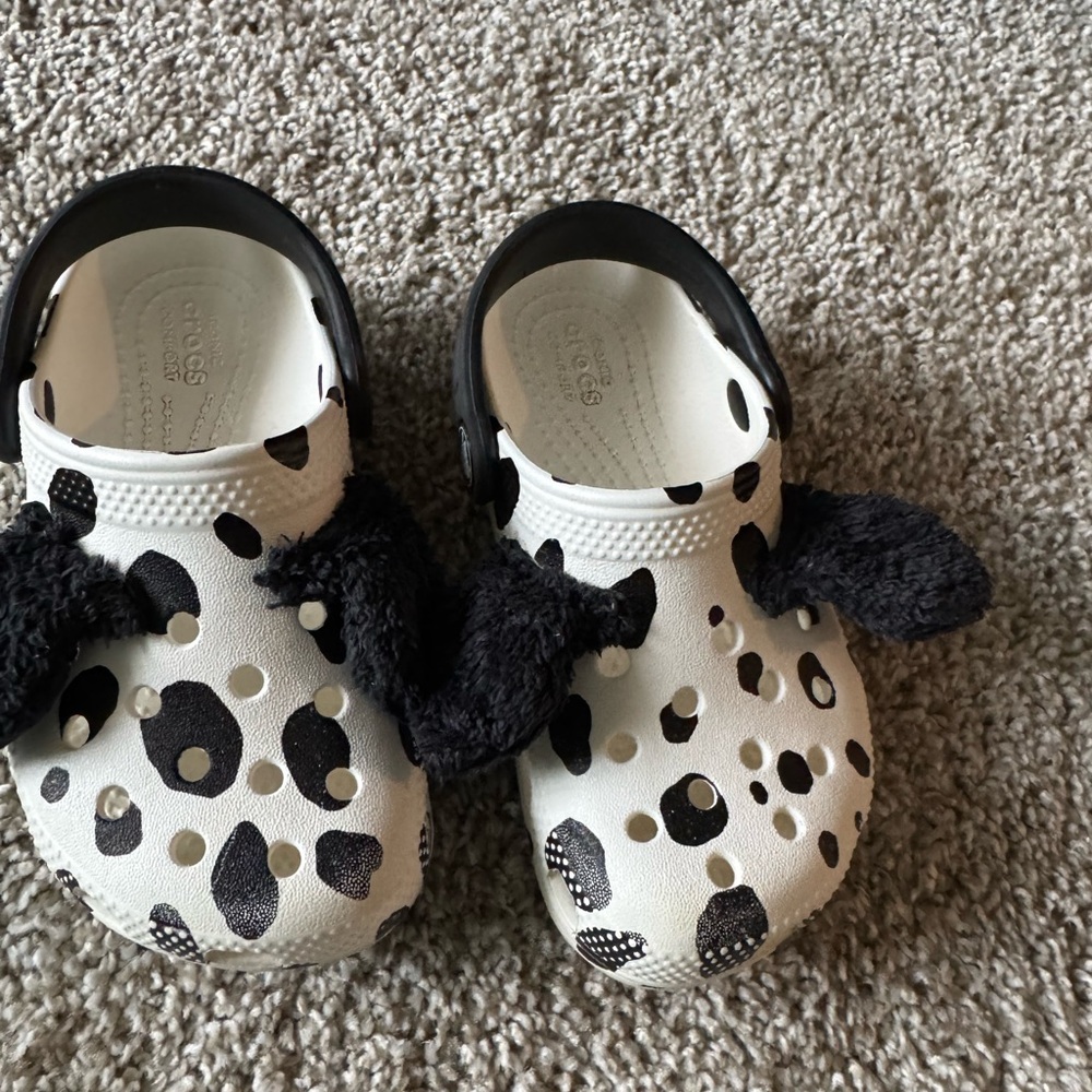 Kids Black and White Crocs Shoes